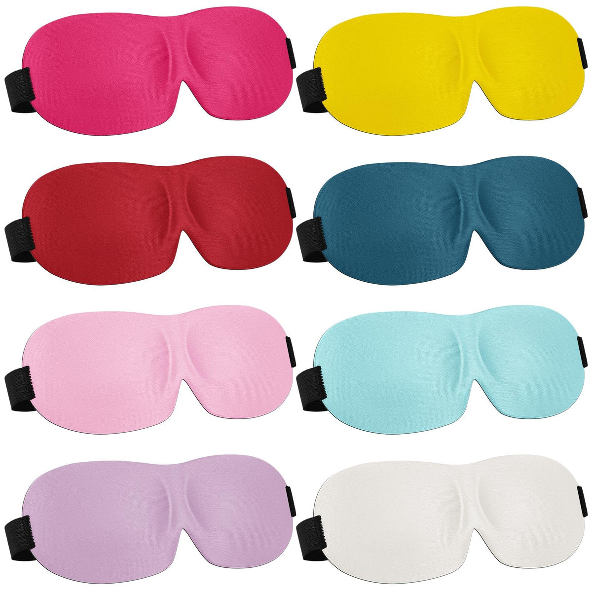 8 Pcs Sleep Mask 3D Eye Masks for Sleeping, Medium, Fresh Colors