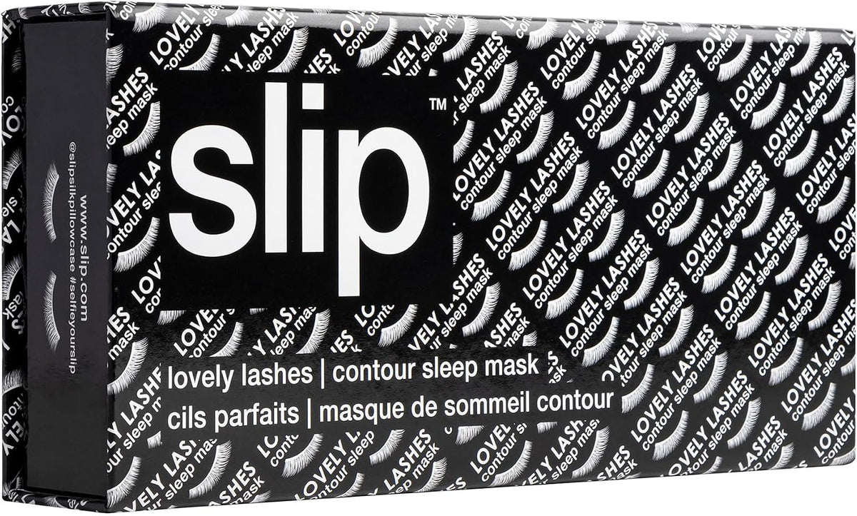 Slip Silk Contour Sleep Mask, Black - Lash-Friendly Design, Blocks Light
