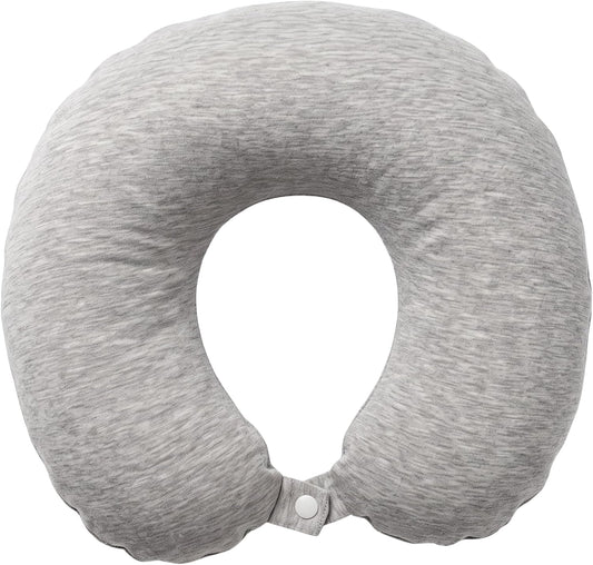 Continental Bedding U-Shaped Travel Neck Pillow, 13 x 11 Inch, Soft Plush Polyester Fiber Fill, Removable 80% Viscose Derived from Bamboo 20% Polyester Cover, Travel Case