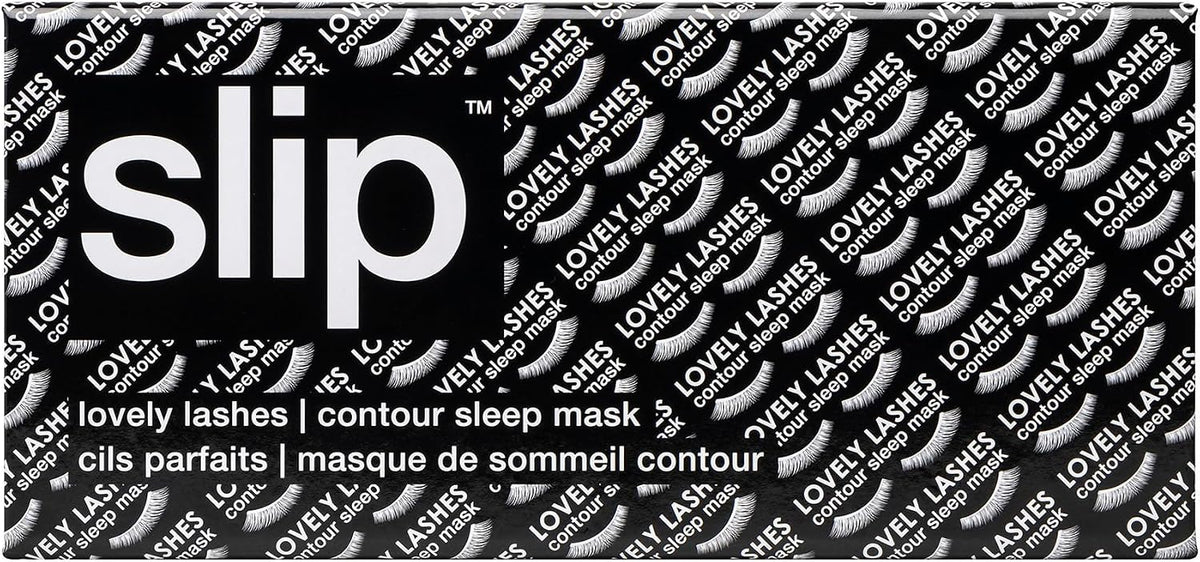 Slip Silk Contour Sleep Mask, Black - Lash-Friendly Design, Blocks Light