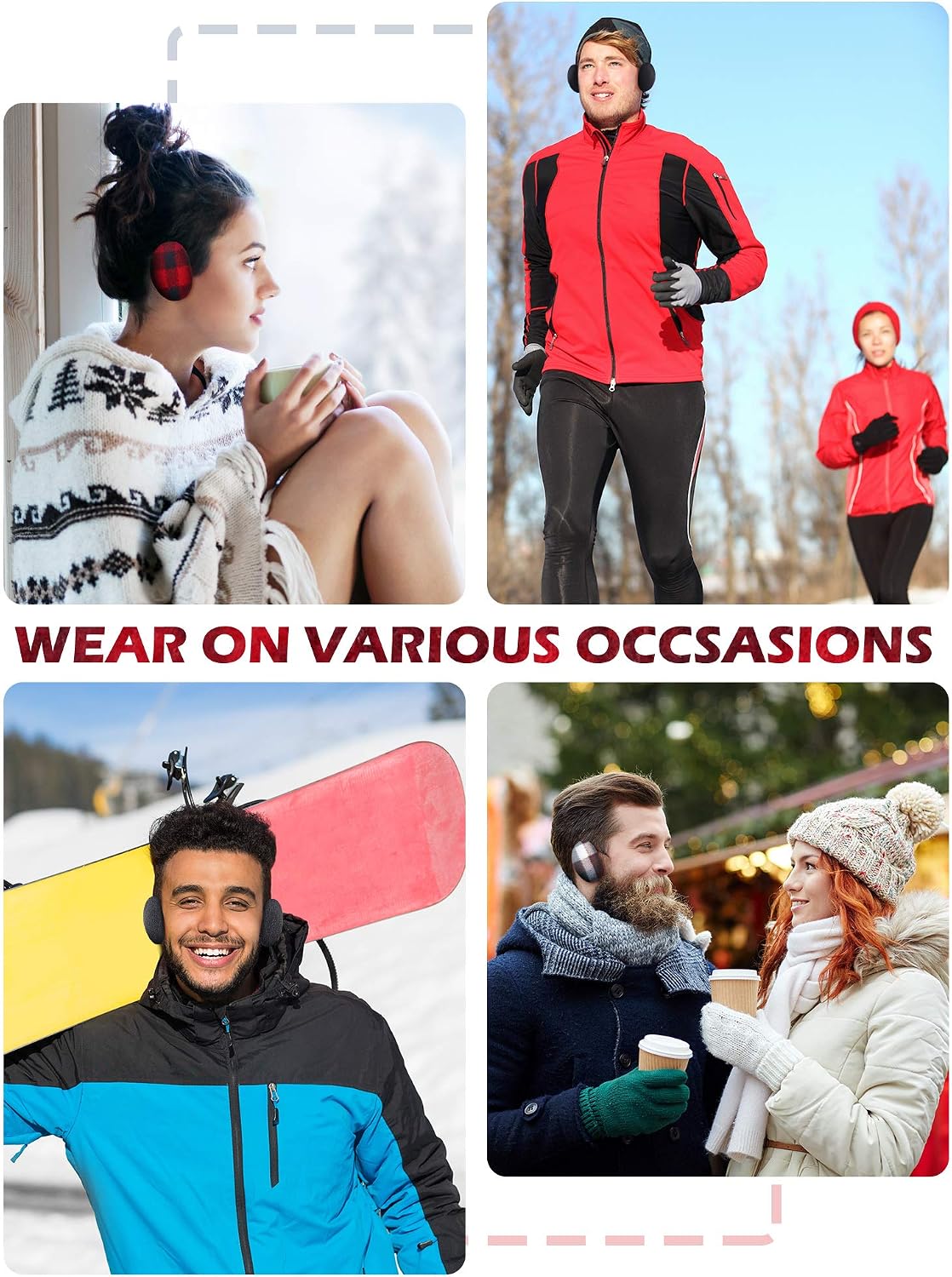 Geyoga 4 Pairs Bandless Ear Muffs