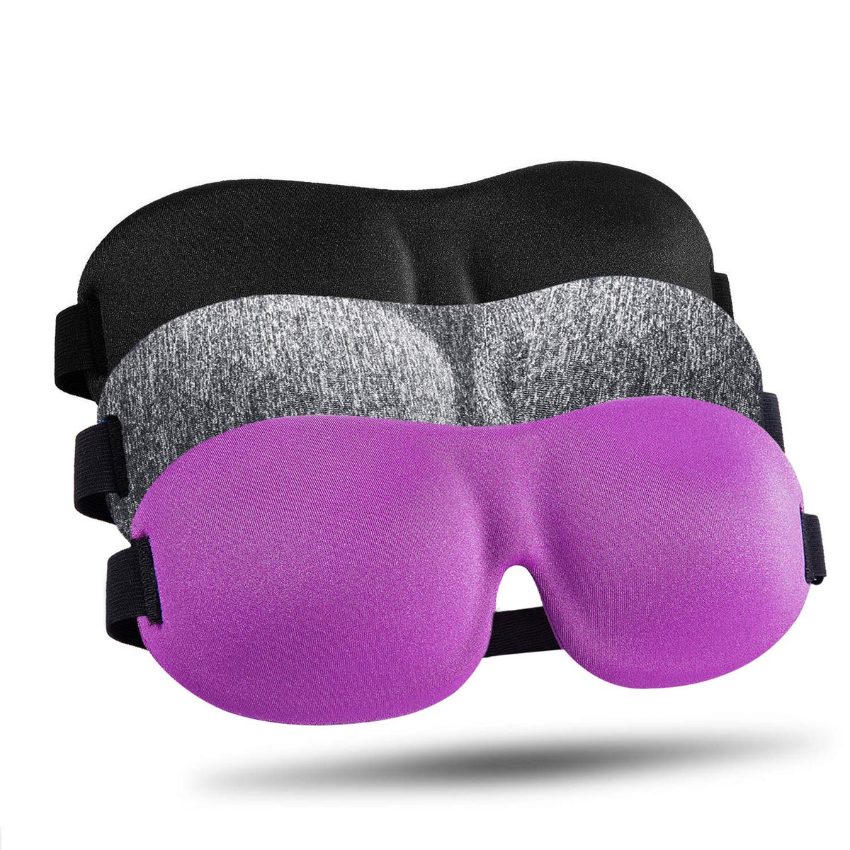 LKY DIGITAL Sleep Mask for Side Sleeper 3 Pack, Blackout 3D Eye Mask