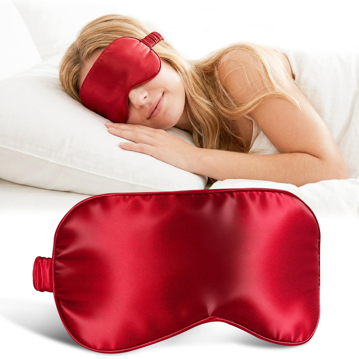 ZLYC 100% Mulberry Silk Sleep Mask Light Blocking Blindfold, Solid Beige