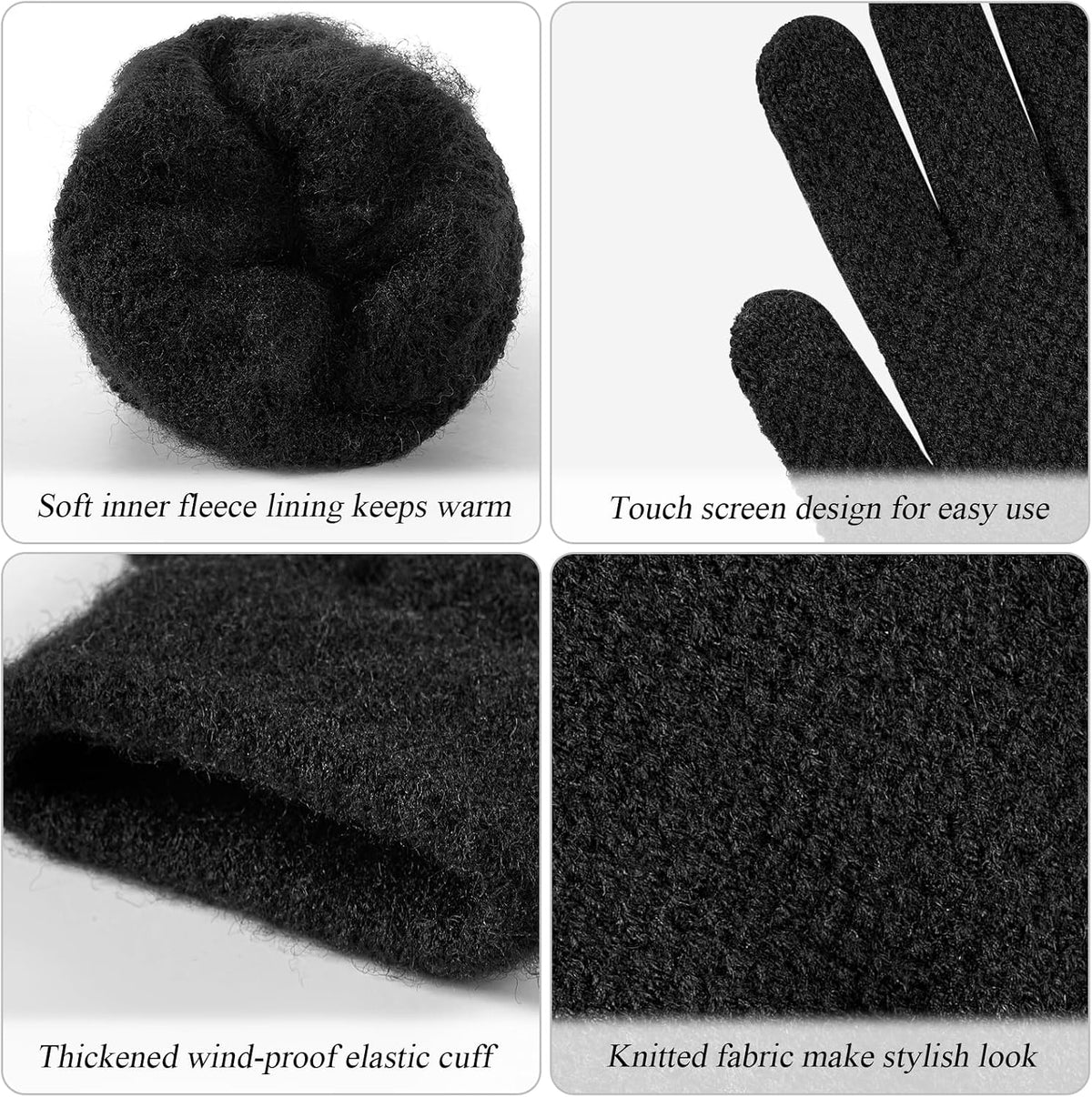 Pleneal Winter Foldable Ear Muffs with Touchscreen Gloves for Women