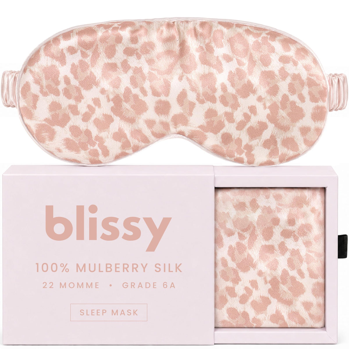 Blissy Silk Sleep Mask - Eye Sleeping Mask for Women & Men for Total Blackout - 100% Pure Mulberry Silk, 22 Momme 6a Fibers - Blindfold Sleep Mask Side Sleeper Eye Cover (Non Adjustable)