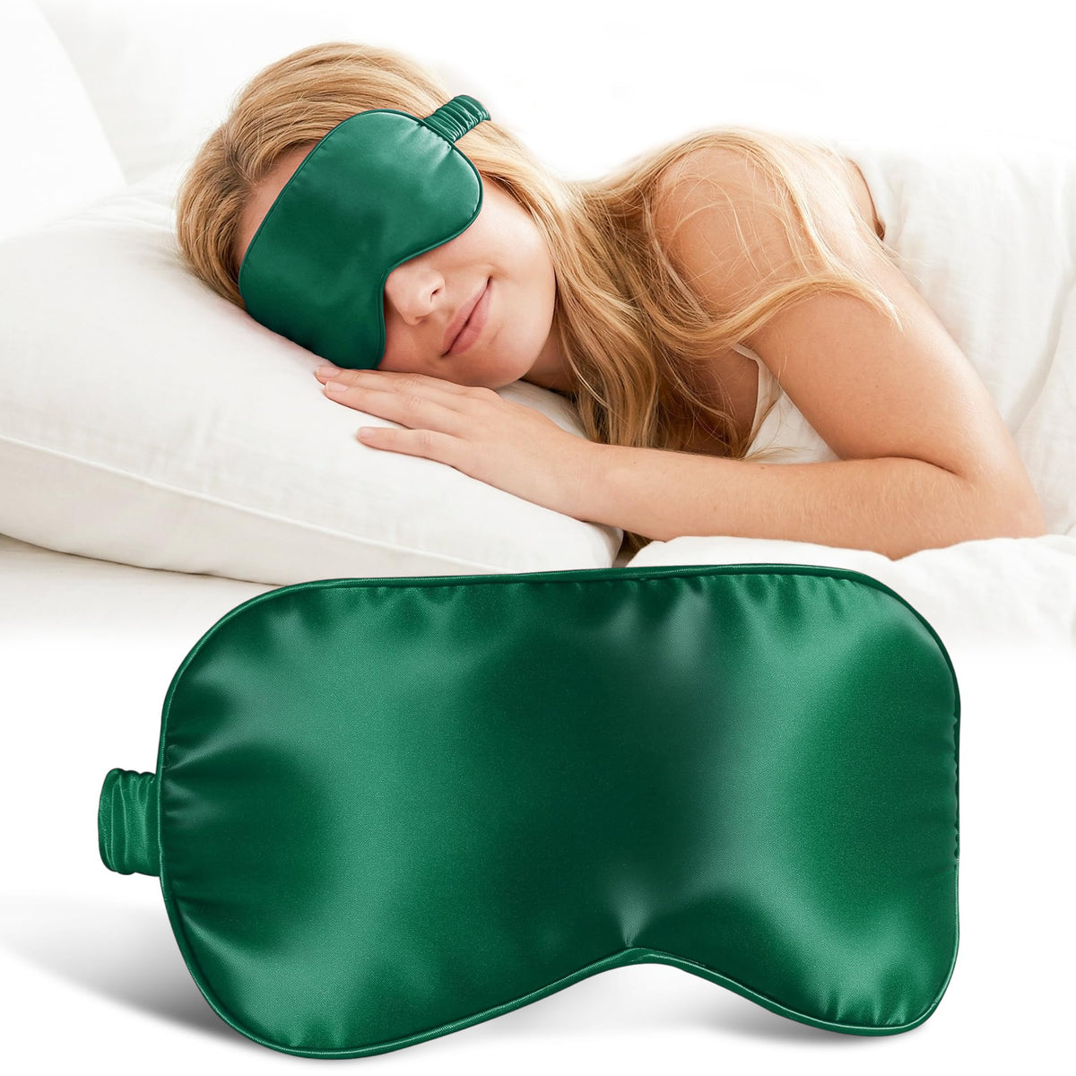 ZLYC 100% Mulberry Silk Sleep Mask Light Blocking Blindfold, Solid Beige