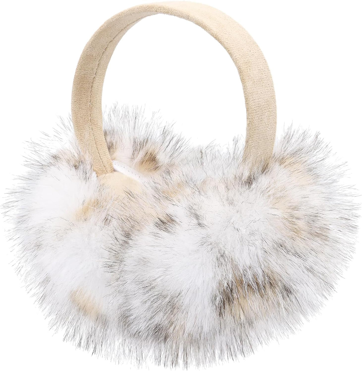 RUIKUNA Fluffy Ear Muffs Women Winter EarMuffs Girls Foldable Ear Warmers