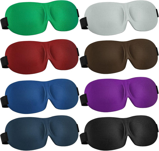 8 Pcs Sleep Mask 3D Eye Masks for Sleeping, Medium, Fresh Colors