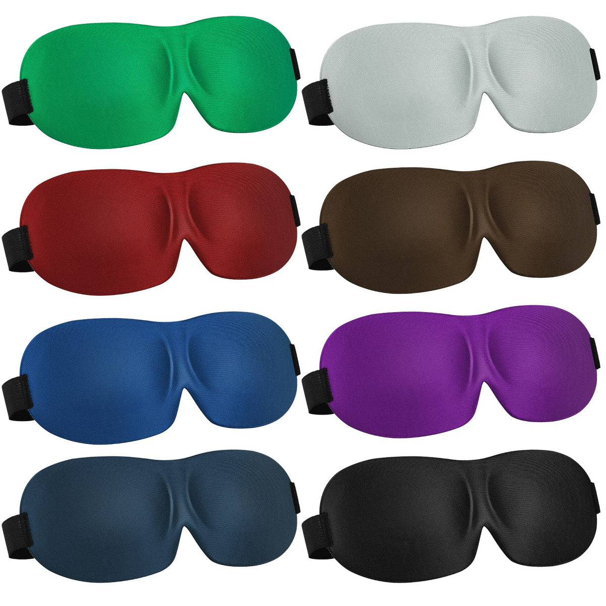 8 Pcs Sleep Mask 3D Eye Masks for Sleeping, Medium, Fresh Colors