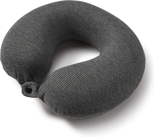 Bucky Jersey Stripe Travel Comfort, Travel Accessories, Memory Foam Neck Pillow, Black Stripe, One Size