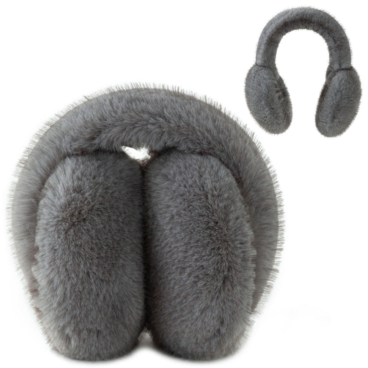 Flammi F Women's Earmuffs Winter, Plush Faux Fur Foldable Ear Warmers for Cold Weather, Ear Covers for Outdoor Sports, Skiing