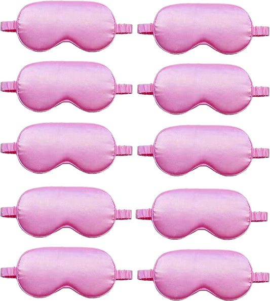 10 Pack Sleep Mask,Silk Eye Mask,for Night Sleeping,Office, Travel,Party Games,Suitablefor Men/Women (Pink)