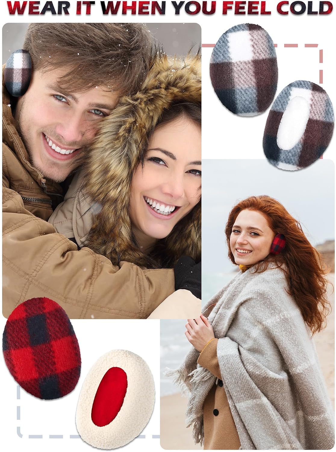 Geyoga 4 Pairs Bandless Ear Muffs