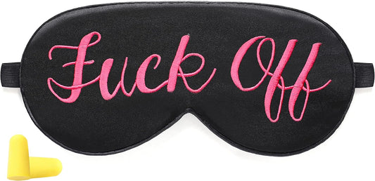 Coucoland 100% Mulberry Silk Funny Sleeping Eye Mask Cover Blindfold for Sleep Adjustable Head Straps with Two Ear Plugs