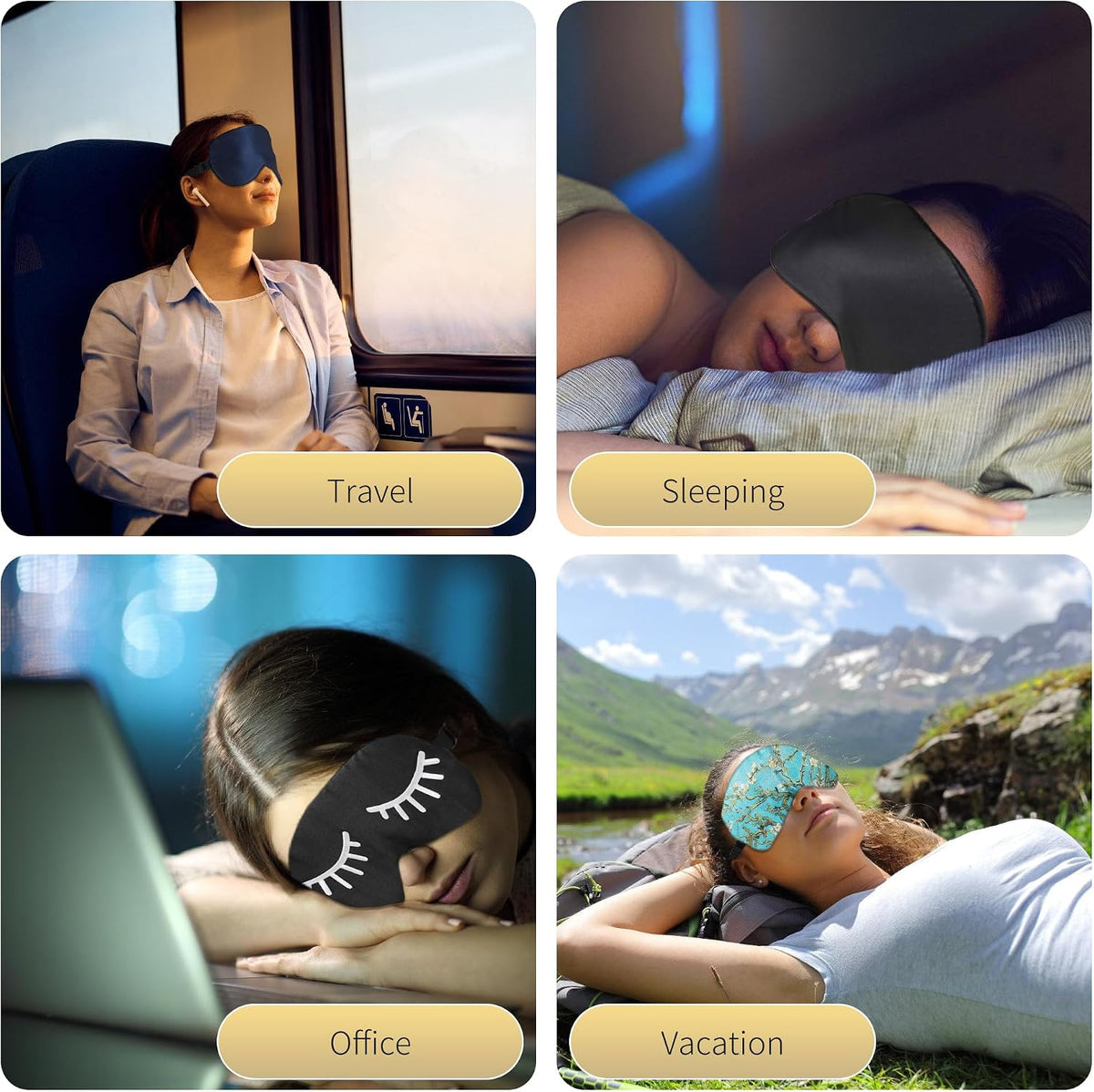ZIMASILK Adjustable 100% Mulberry Silk Sleep Mask