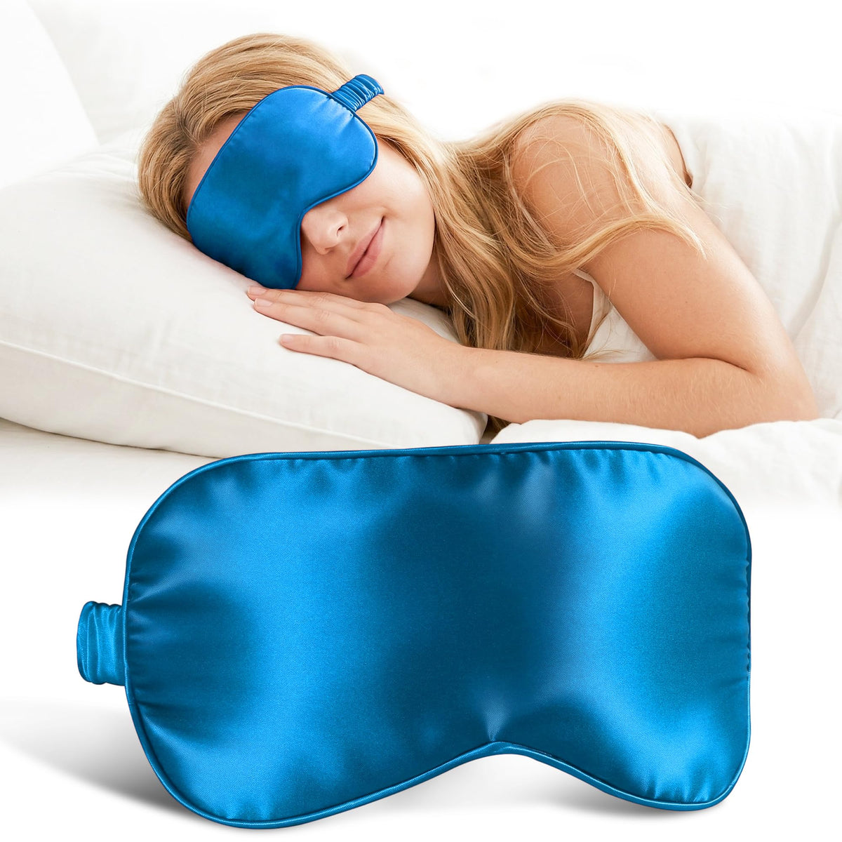 ZLYC 100% Mulberry Silk Sleep Mask Light Blocking Blindfold, Solid Beige