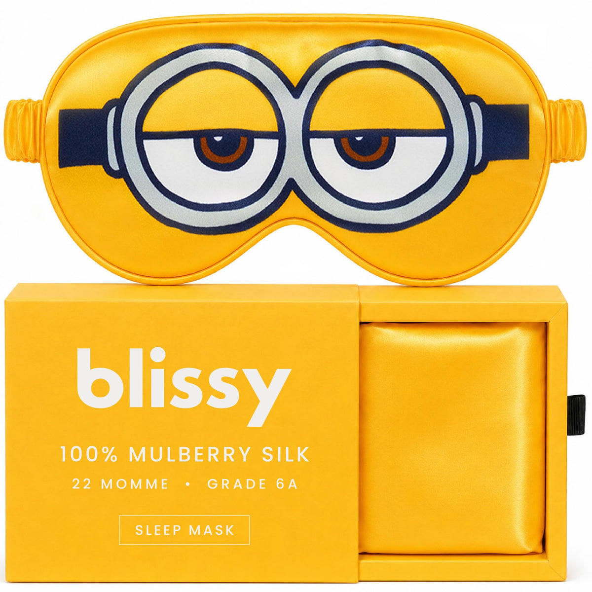 Blissy Silk Sleep Mask - Eye Sleeping Mask for Women & Men for Total Blackout - 100% Pure Mulberry Silk, 22 Momme 6a Fibers - Blindfold Sleep Mask Side Sleeper Eye Cover (Non Adjustable)
