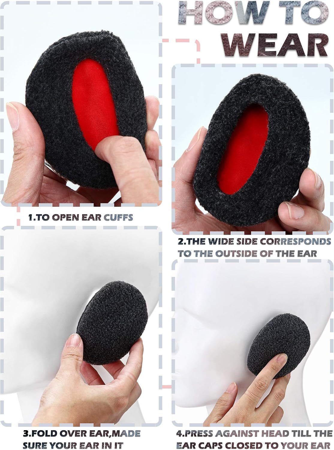 Geyoga 4 Pairs Bandless Ear Muffs