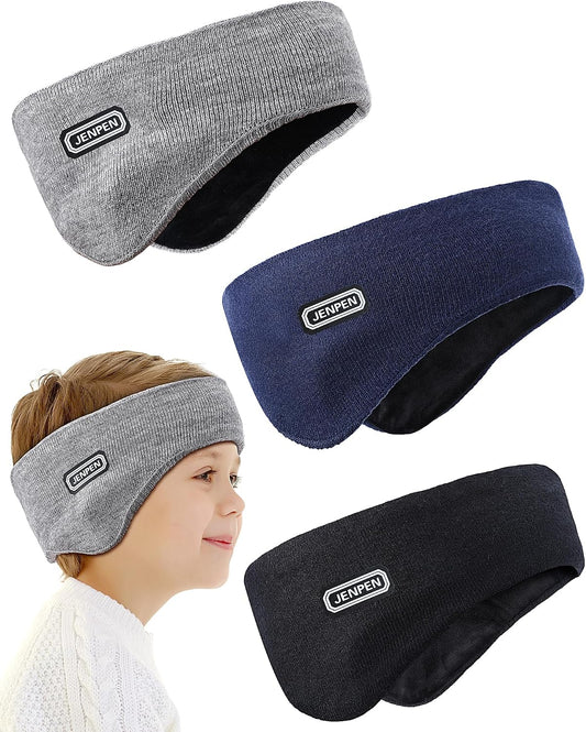 JenPen 3 Pcs Double-layer Ear Warmer Headbands for Kids