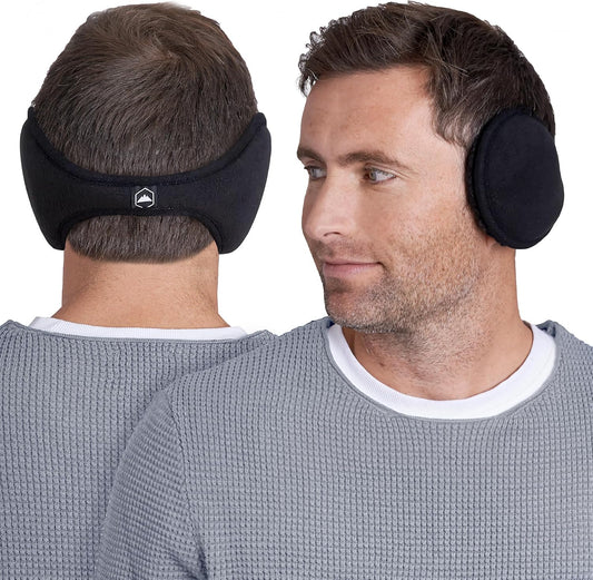 Tough Headwear Warm Winter Ear Muffs For Men Women, Earmuffs Behind the Head, Fleece Ear Warmers, Ear Covers for Cold Weather